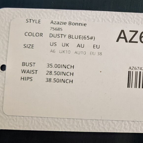 Azazie Bonnie (Dusty Blue) + Travel Garment Bag - Picture 5 of 5